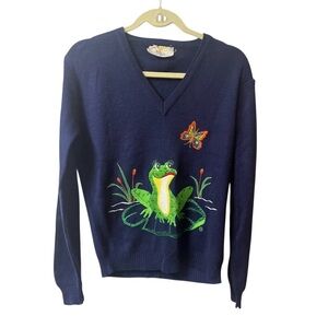Vintage Cyn Les Frog sweater see description for measurements #10243